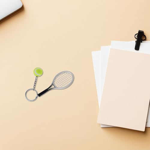 Llaveros de tenis colgantes decorativos con dije de raqueta y pelota para recuerdos 5