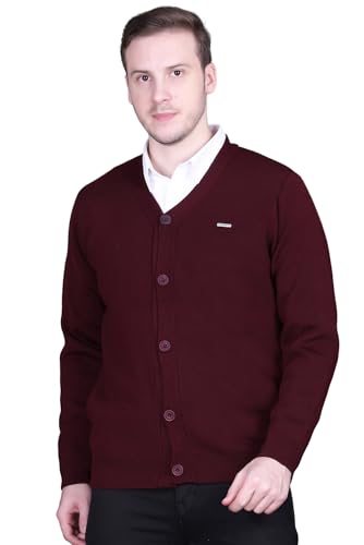 Image of GODFREY V Neck Cardigans for Men - Full Sleeve Woolen Sweater for Man Winter Wear