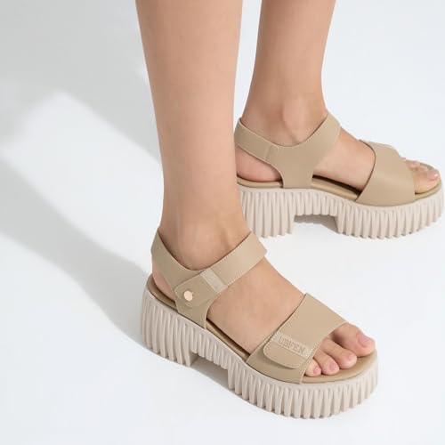 Image of UBFEN Womens Platform Sandals Chunky Wedge Heel Comfortable Arch Support | Lightweight Block Heel, Adjustable Straps, Soft Cushioned Footbed for Dressy, Casual, and Summer Wear