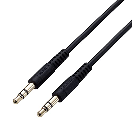 エレコム オーディオケーブル ステレオミニプラグ 2.0m やわらか AUX ケーブル 3.5mm ブラック AX-35MY20BK