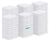 Avalon Towels Cotton Washcloths – (Pack of 60) Size 12x12 Inches, 100% Ring Spun Cotton, Soft & Absorbent Face Towels, Gym Towels, Hotel and Spa Quality, Reusable Fingertip Towels (White)