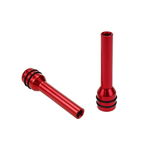 Modengzhe 4 Pcs Red Aluminum Alloy Car Door Lock Knob Covers, Universal Fit Interior Door Pull Pin Cover for Most Vehicles, 5mm Shaft Hole Diameter and 7mm Shaft Diameter