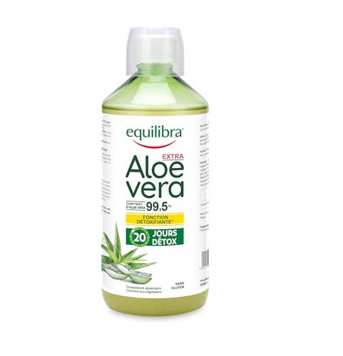 Equilibra Compléments Alimentaires, Aloe Vera Extra 99,5%, à Consommer Pur(e) ou Dilué(e), Aloin Free, Détox, Pure Pulpe, Sans Eau Ajoutée, Produit...
