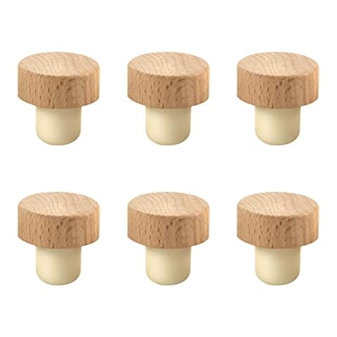 6 Pcs Corks T Shaped Wine Bottle Stoppers Simple and Retro Wine Corks for Wine Liquor Whiskey Bottle Home Bar Cover