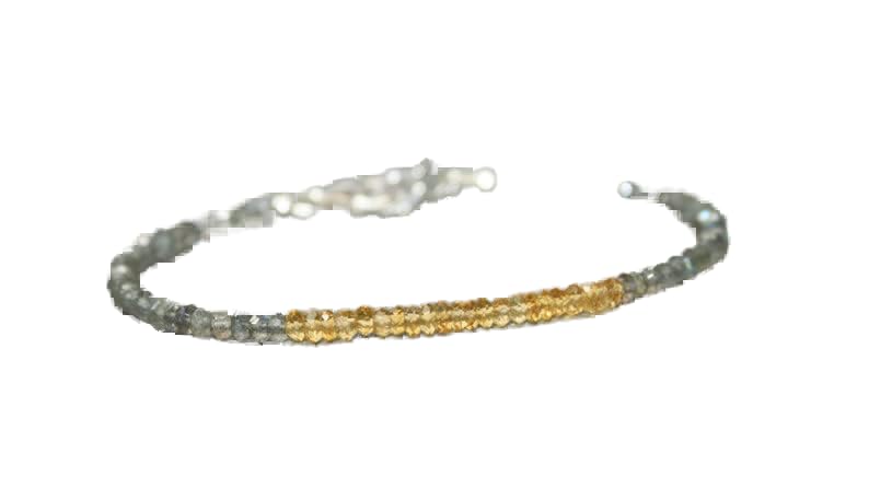 Bracelet citrine et labradorite 3mm en perles facettées pour un style bohème chic au quotidien