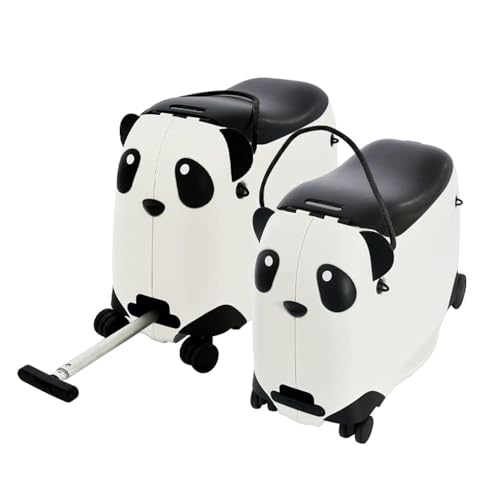 Kids ride on suitcase and hand luggage childrens hand carry bag (Black with white) 21