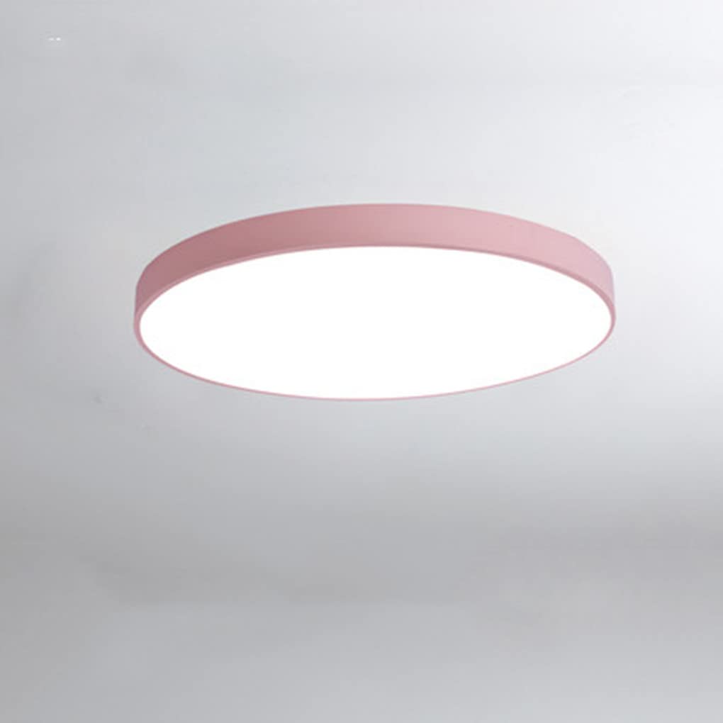 LYMSXAZOU 18W LED Ceiling Light for Kids Modern Acrylic Pendant Lamp Kitchen Bedroom Bathroom Hallway Balcony - White 6000K Ø30cm Pink