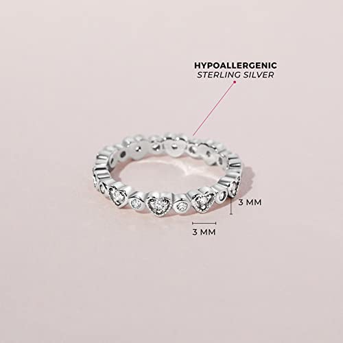 925 Sterling Silver Clear Cubic Zirconia Heart Ring Band for Girls & Teens Sizes 2,3,4 & 5 - Stunning Clear CZ Rings For Any Girls Formal Occasion - Adorable Birthday Jewelry Gift For A Young Girl4
