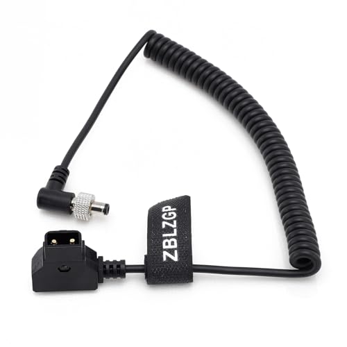 Image of D-Tap to Locking Collar Elbow DC 5.5X2.5 Coiled Power Cable for Decimator MD-HX DMON-Quad