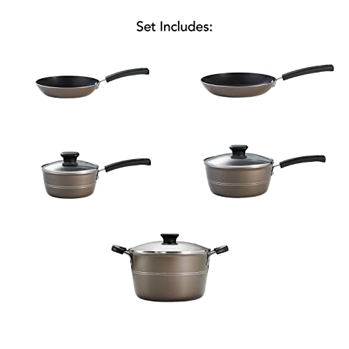 Image of Tramontina Sicilia 8-Pc Non Stick Pots and Pans Set with Glass Lids