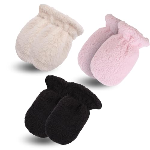 Manoplas de invierno para bebé niña y niño Pesaat, guantes de forro polar grueso 6-12 meses