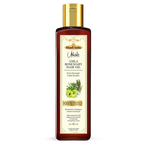 Image of Khadi Utkrisht Amla & Rosemary Hair Oil for Hair Growth & Hair Fall Control | Natural Herbal Oil for Strong, Thick & Healthy Hair | Suitable For All Hair Types - 200ML