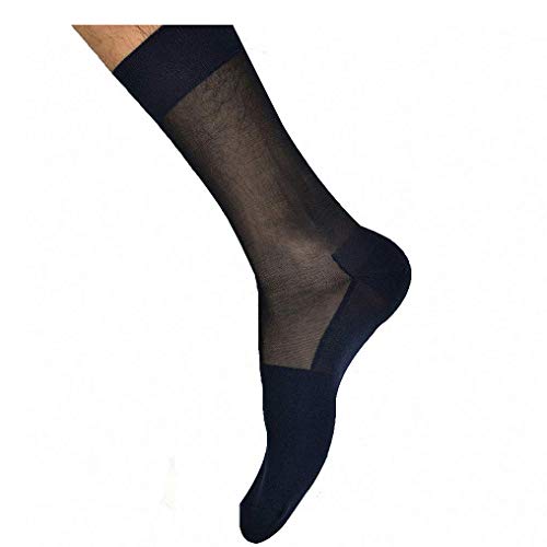 Goobester Men's Business Dress Stockings Sheer Formal Wear Suit Transparent Tube Socks