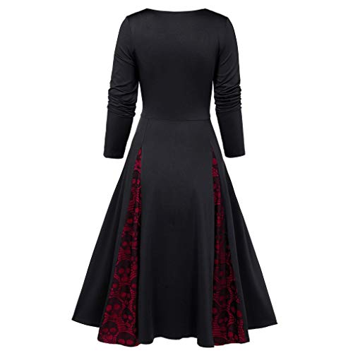 Beonzale Halloween Women Plus Size Clothing Lace Insert Mock Button Bowknot Dress Red steampunk buy now online Beonzale Halloween Women Plus Size Clothing Lace Insert Mock Button Bowknot Dress Red steampunk buy now online