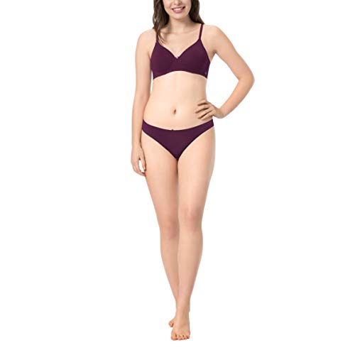 Image of Amante Every de Blue Solid Non-Wired Lightly Padded Everyday Bra