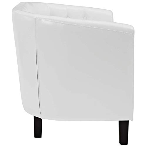 Modway Prospect Upholstered Contemporary Modern Loveseat In White Faux Leather #TOP3