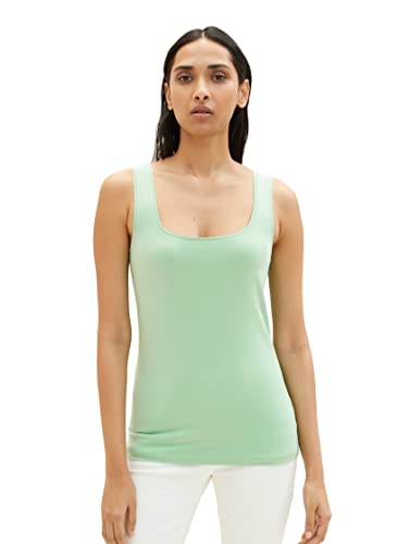 TOM TAILOR Damen 1035393 Basic Top, 31034 - Okra Green, XXL – Ansicht 1