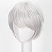 TOPHR Short Gray Wig Cosplay Costume Wigs for Men Adults Halloween Day Male Wigs for Roleplay