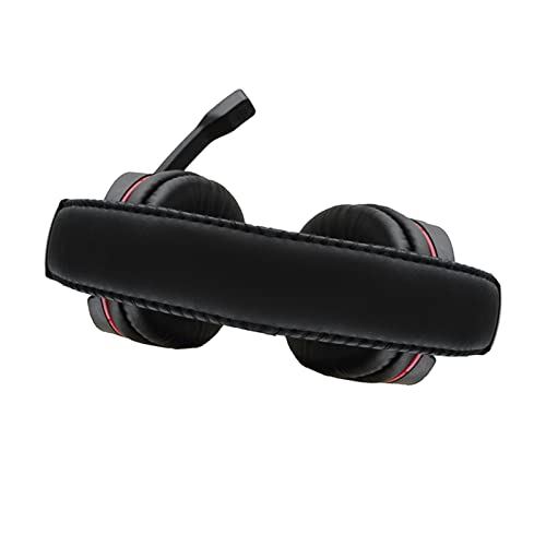Auriculares para Juegos con Cable de 3,5 Mm con Control de Volumen, Cómodos Auriculares para Colocar sobre la Oreja con Micrófono para, Adecuados para Jugadores, Negro con Azul (Negro y Rojo)