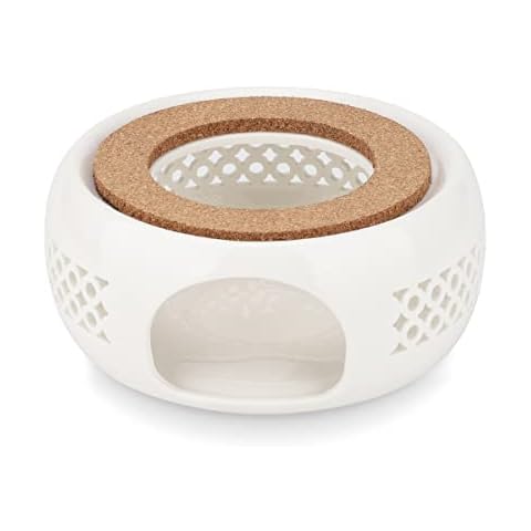 Calentador de Tetera Porcelana Calientaplatos con Portavelas Cover