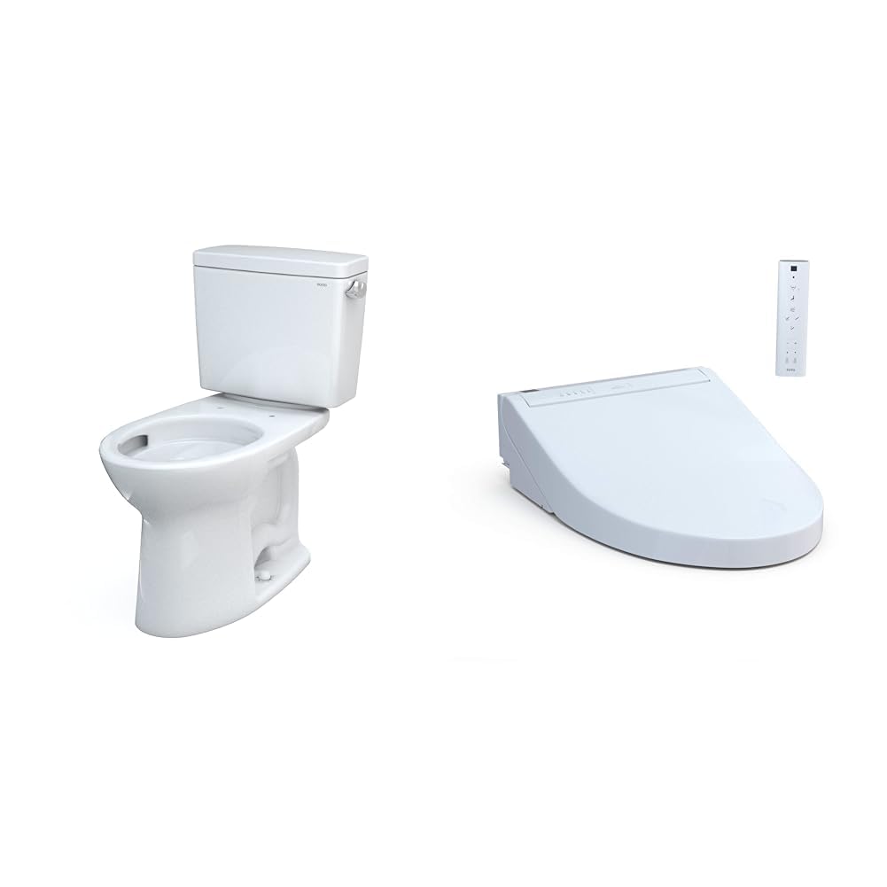 TOTO Drake Elongated 1.28 GPF Toilet with TOTO WASHLET C5 Bidet