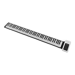 SALUTUYA Hand Rolls Piano, LED 14 Morceaux de démonstration 88 Touches Roll Up Piano pour l’éducation - Les Beatles, Paul McCartney, John Lennon, RIngo Starr, George Harrison