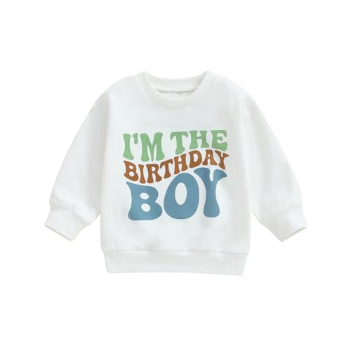 Kayotuas L[gȃo[Xf[Vc c Ԃ j̎q ̎q N[lbN XEFbgVc ^[vg  vI[o[ gbvX H, I'm the Birthday Boy zCg, 12-18 Months