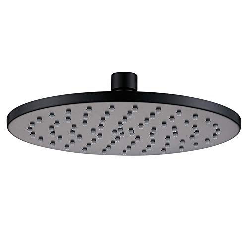 Wasserfall Duschkopf 8 Zoll mit Filter, Kopfbrause Messing Regenduschkopf, Regendusche mit Anti-Kalk-Düsen, Schwarz Matt Parduschkopf für die