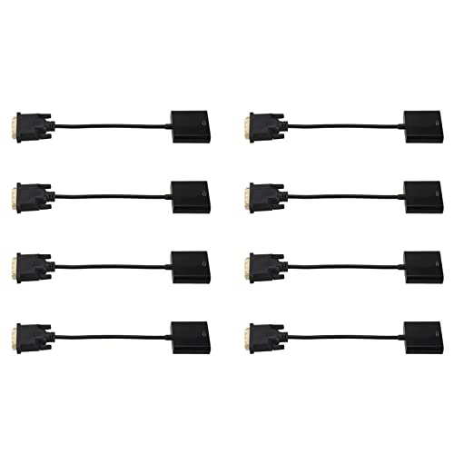 JUNELIONY 8X Adaptador DVI A VGA de 1080P DVI-D A VGA 24+1 25 Pin DVI A 15 Pin VGA Hembra Convertidor Video para Pantalla PC