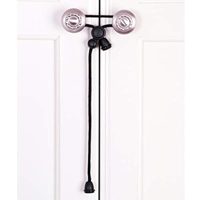 Kiscords Baby Safety Cabinet Locks for Knobs Child Safety Cabinet Latches for Home Safety Strap for Baby Proofing Cabinets Kitchen Door RV No Drill No Screw No Adhesive (Black)