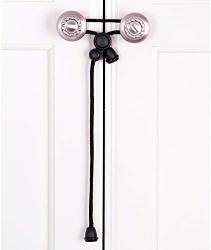 Kiscords Baby Safety Cabinet Locks for Knobs Child Safety Cabinet Latches for Home Safety Strap for Baby Proofing Cabinets Kitchen Door RV No Drill No Screw No Adhesive (Black)