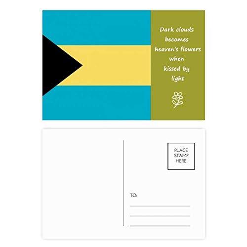 Carte postale Bahamas drapeau national pour remerciements et collection de pays 20 pièces