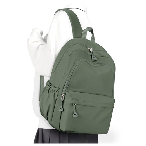 winspansy Mochila Escolar para Adolescentes Niñas y Niños, Mochila Ligera Impermeable para Escuela, Hombres y Mujeres, Estética, Mochila para Portátil, Mochilas Casual de Diario -Verde