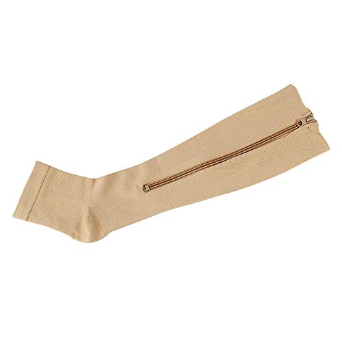 Andoer 2 pares de meias de compressão com zíper perna panturrilha mangas para corrida caminhada esca