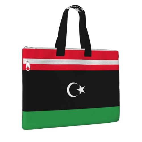 Libyan Flag Canvas Document Bag Briefcase For Professionals And Executives2