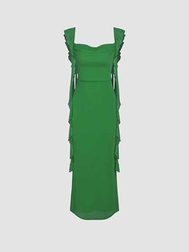 Image of CIDER Formal Dresses for Women Wedding Guest Dresses Summer Maxi Dress Sleeveless Mesh Ruffle Cocktail Dress Elegant Outfits