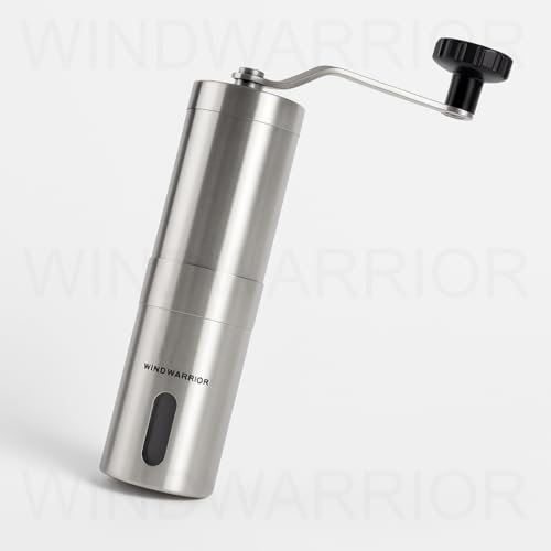 Image of Manual Coffee Grinder with PLASTIC BODY & Travel Coffee Press - Portable Hand Coffee Grinder Fits AeroPress, Adjustable Precision Grind for Espresso, French Press, Pour Over, and Cold Brew