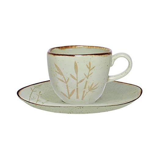 Xícaras de Chá 220 ml, com Pires, 6 Peças, Oxford, Ryo Bambu