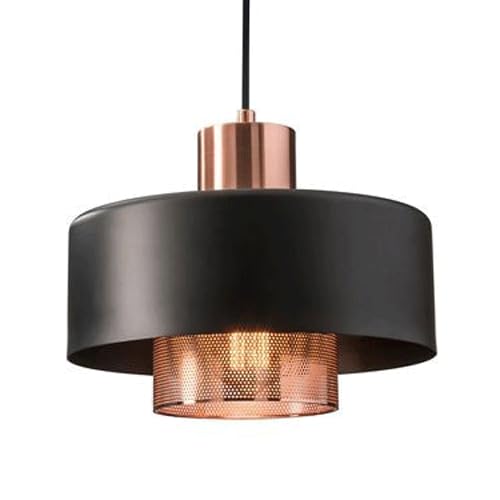 Suspension E27 style industriel en métal noir pour luminaire de restaurant