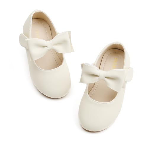 Image of PHIRAMIN Toddler Flower Girl Dress Shoes - Little Girl Mary Janes Flats Wedding