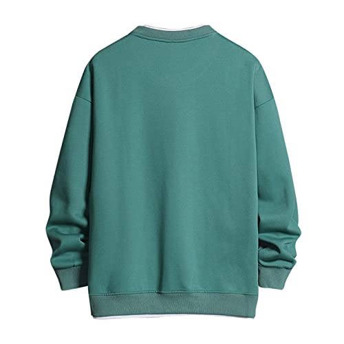 Men's Pullover Sweatshirt Mens Long Sleeve Crewneck Sweatshirt Long Sleeves Casual Pullover Tops Fashion Sweatshirts Green #TOP2