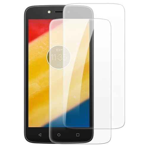 Shantime [2 piezas Protector Pantalla Cristal Templado Compatible con Motorola Moto C Plus (5 pulgadas), HD Claro Antirrayas Sin Burbujas