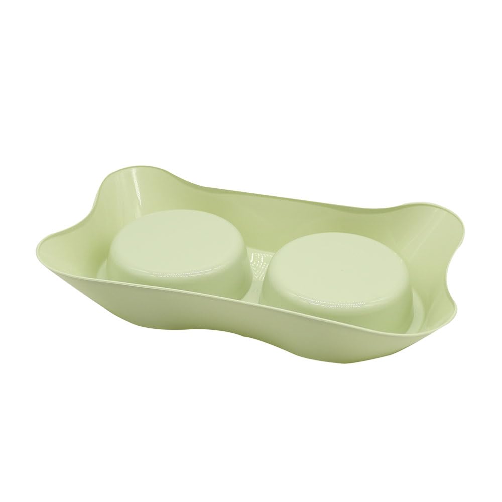 Arightmu 2-in-1 Stainless Steel Pet Bowls, Green, Large - Image 4