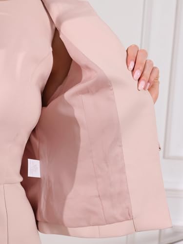 Image of Allegra K 2 Piece Suit Dress Set for Women's Cropped Blazer and Sleeveless Mermaid Business Dress