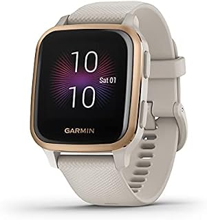 Garmin [ Renewed ] Venu Sq, GPS Smartwatch with All-day Health Monitoring and Fitness Features, Built in Music Storage,Sports Apps and More, Up to 6 days battery life, Light Sand (Renewed)