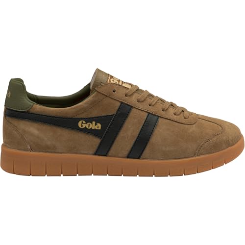 Image of Gola, Men, Hurricane Suede, Tobacco /Black /Khaki /Gum, 11, Medium