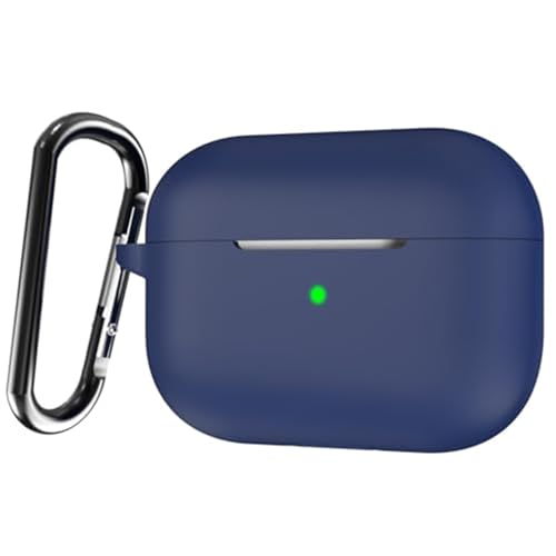 Image of Sounce Earphone Case Cover Compatible for Airpods Pro 2 Case 2022, Soft Silicone Skin Case Cover Shock-Absorbing Protective Case with Keychain [Front LED Visible](Blue)