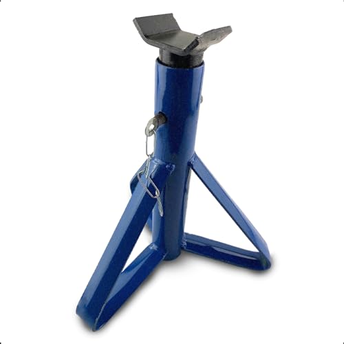 Cavalete Automotivo Tripé 2 Toneladas Ajustável 4 Alturas Aço Galvanizado Azul Suporte Profissional Estável Seguro para Carros e Caminhonetes