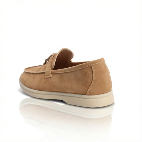 Image of Women's Summer Charms Suede Loafers - Premium Sheepskin Unlined Upper,Classic or Styles with Metal Detail for Casual, Office, Travel & All Day Wear