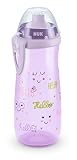 NUK 10255572 Sports Cup, großes Volumen 450ml, mit Push-Pull-Tülle aus Silikon, ab 36 Monaten, BPA frei, lila, rosa